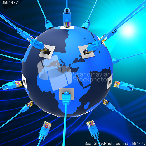 Image of Worldwide Network Means Web Site And Connection