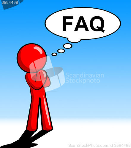 Image of Character Thinking Faq Shows Faqs Support And Answer
