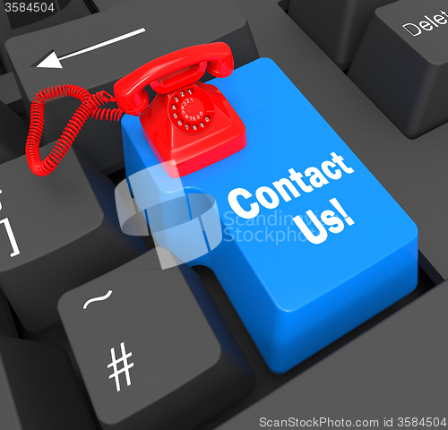 Image of Contact Us Phone Shows Networking Call And Business
