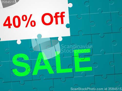 Image of Forty Percent Off Means Reduction Discounts And Merchandise