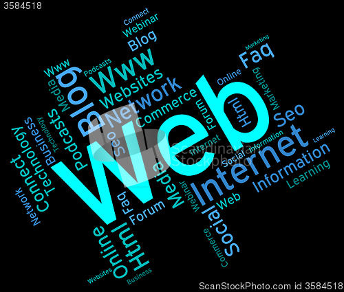 Image of Web Word Means Net Text And Websites