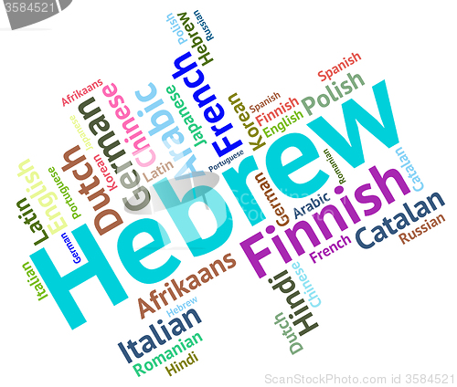 Image of Hebrew Language Represents Word International And Text