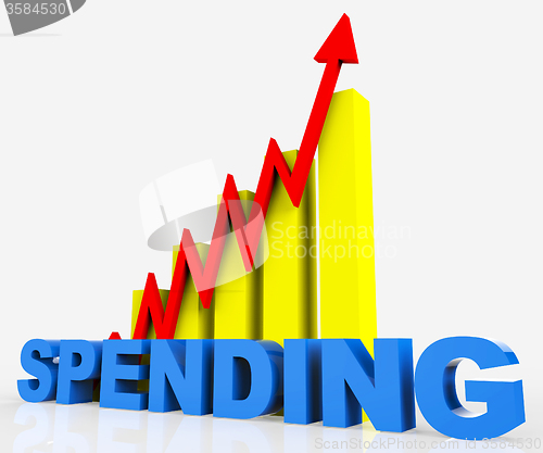 Image of Increase Spending Indicates Progress Report And Diagram