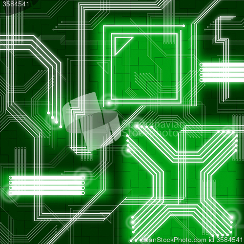 Image of Green Lines Background Means Data Pathway And Connections\r