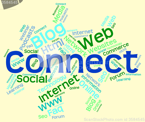Image of Connect Word Shows Global Communications And Computer