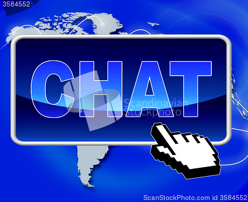 Image of Chat Button Represents World Wide Web And Telephone