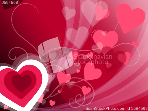 Image of Hearts Background Shows Valentines Day And Backdrop
