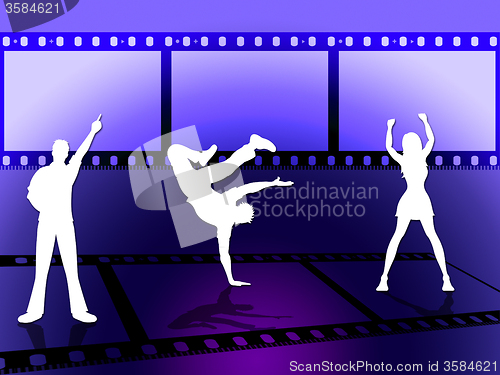 Image of Filmstrip Dancing Indicates Disco Music And Border