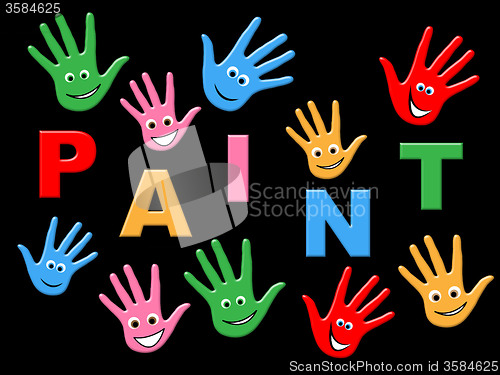 Image of Kids Paint Indicates Colour Color And Youngster