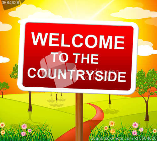 Image of Welcome Countryside Means Nature Hello And Meadows