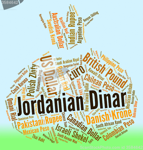 Image of Jordanian Dinar Shows Worldwide Trading And Broker