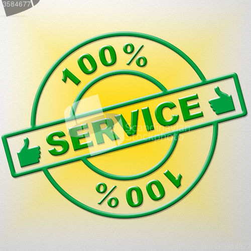 Image of Hundred Percent Service Shows Help Desk And Advice