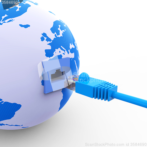 Image of Worldwide Connection Shows Global Communications And Web