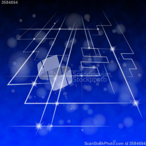 Image of Laser Circuit Background Shows Illuminated Circuit Or Electronic