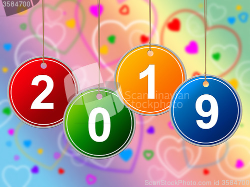 Image of New Year Means Two Thousand Nineteen And Annual