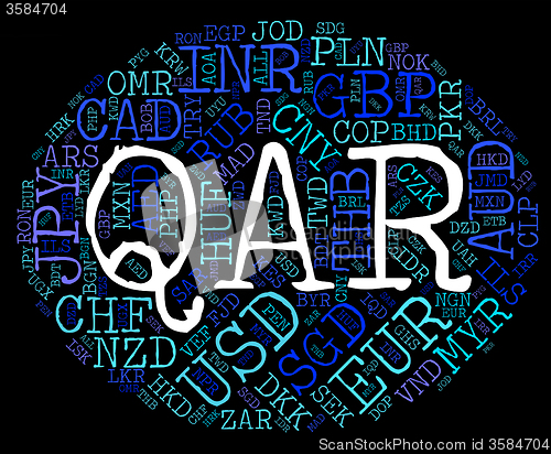 Image of Qar Currency Indicates Qatari Rial And Broker