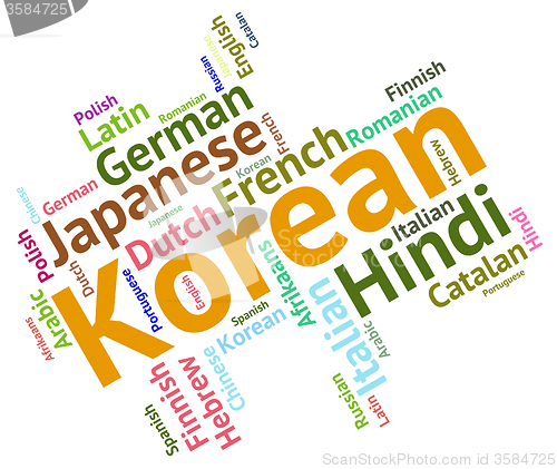 Image of Korean Language Represents Text Translator And Words