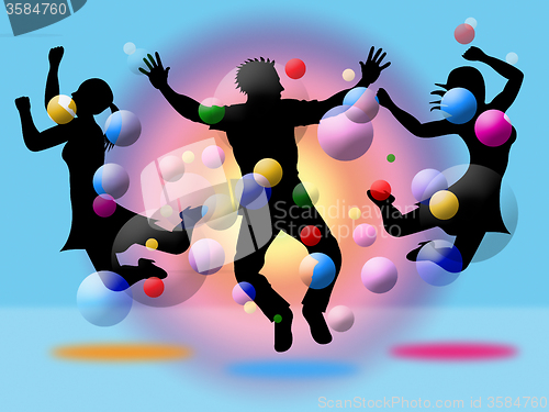 Image of Excitement Jumping Indicates Disco Dancing And Activity