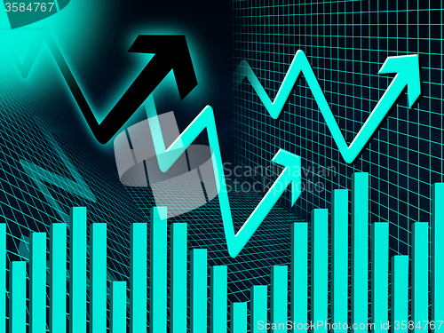 Image of Blue Arrows Background Means Up Increase And Graph\r