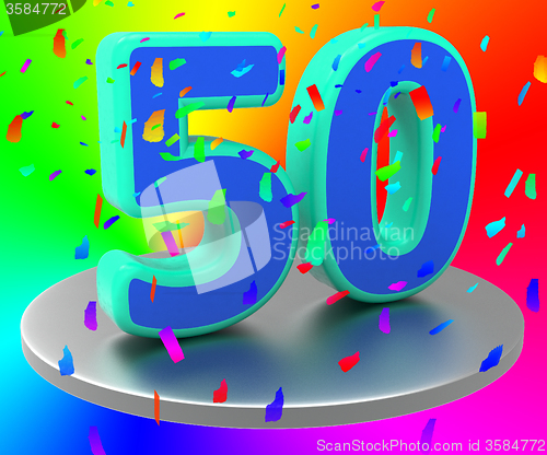 Image of Birthday Fiftieth Represents Happy Anniversary And Anniversaries