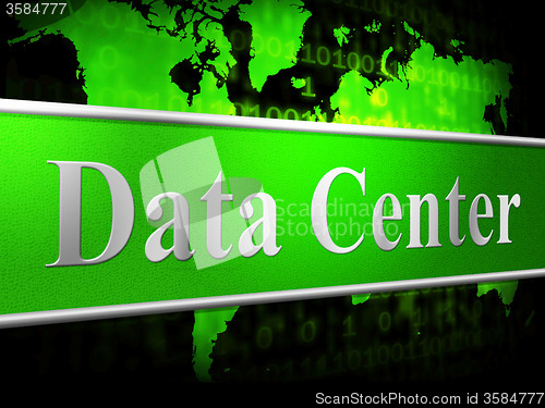 Image of Data Center Indicates Storage Filing And Digital