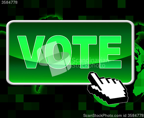 Image of Vote Button Shows World Wide Web And Decisions