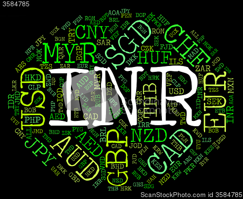 Image of Inr Currency Means India Rupee And Banknotes