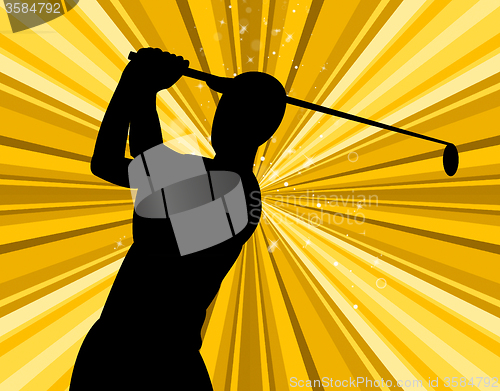 Image of Golf Swing Indicates Golf-Club Exercise And Golfing