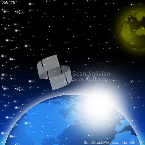 Image of Blue Earth Background Shows Glowing Planet And Space\r