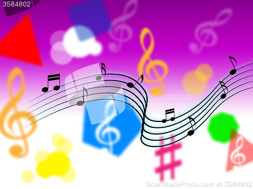 Image of Music Background Shows Song Tune Or Instruments\r