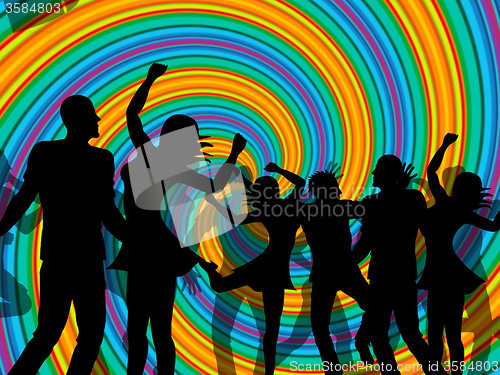 Image of Disco Party Represents Discotheque Dancing And Nightclub