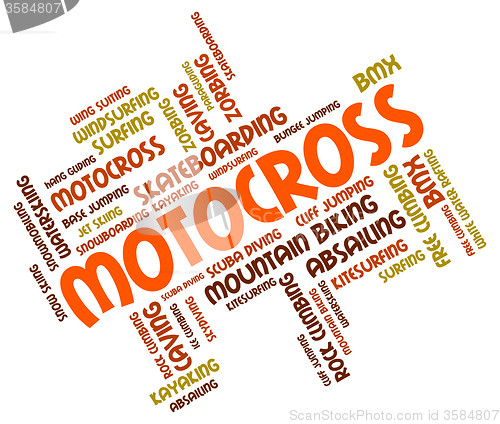 Image of Motocross Words Represents Bike Enduro And Motorbikes