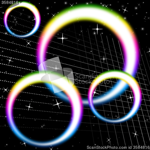 Image of Rainbow Circles Background Means Colorful Circular And Heavens\r