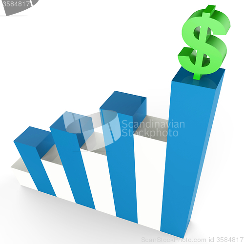 Image of Dollar Gain Indicates Business Graph And Banking