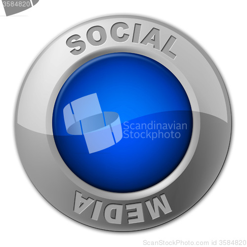 Image of Social Media Button Represents News Feed And Forums