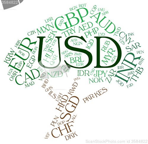 Image of Usd Currency Represents United States Dollar And Banknote