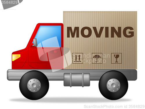 Image of Moving House Means Change Of Residence And Communicate