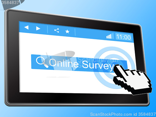 Image of Online Survey Represents World Wide Web And Assessing