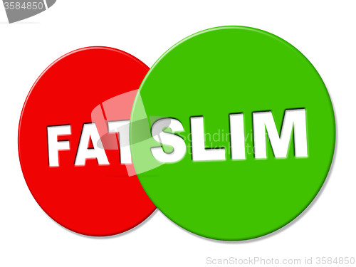 Image of Slim Sign Represents Lose Weight And Advertisement