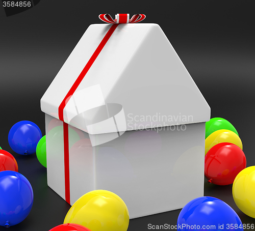 Image of Giftbox House Means Gift-Box Celebrate And Residential