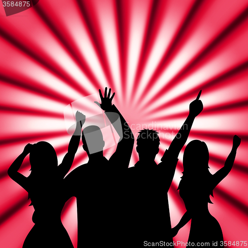 Image of Dancing Disco Shows Cheerful Discotheque And Music