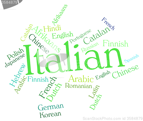 Image of Italian Language Shows Lingo Translate And International