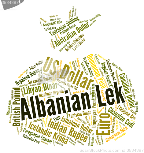 Image of Albanian Lek Means Currency Exchange And Banknote