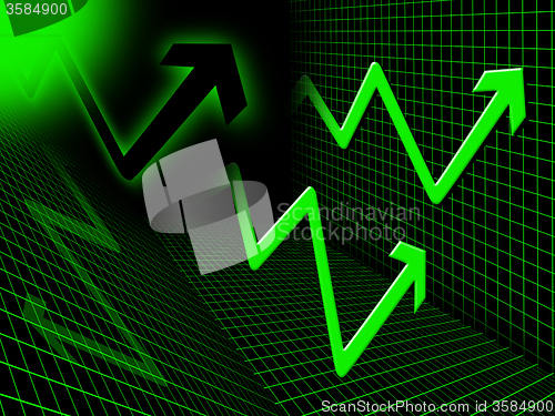 Image of Green Arrows Background Means Up Upwards And Higher\r