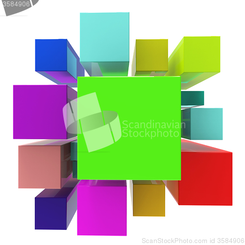 Image of Blocks Background Means Empty Space And Abstract
