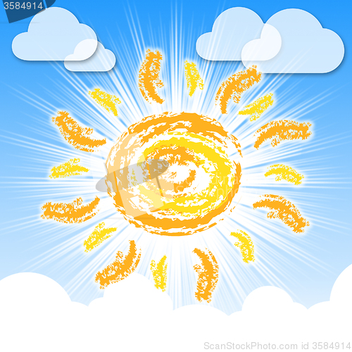 Image of Sun Rays Means Summer Time And Warm