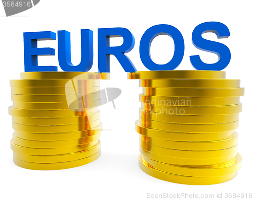 Image of Euro Savings Shows Monetary Currency And Finances