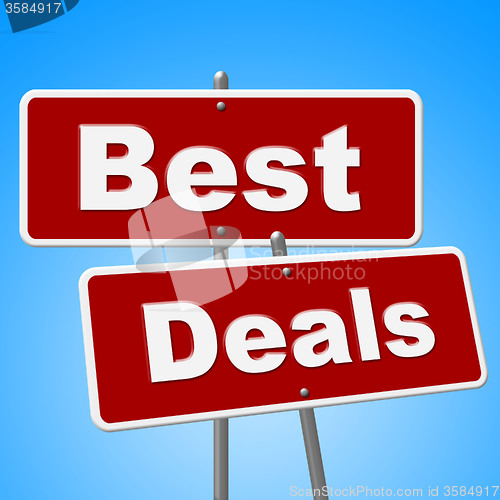 Image of Best Deals Signs Shows Cheap Promotion And Sales