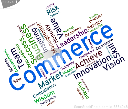 Image of Commerce Words Shows Ecommerce Importing And Purchase