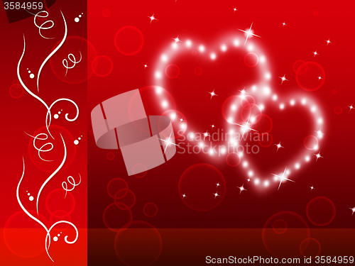 Image of Red Hearts Background Means Tenderness Lover And Floral\r